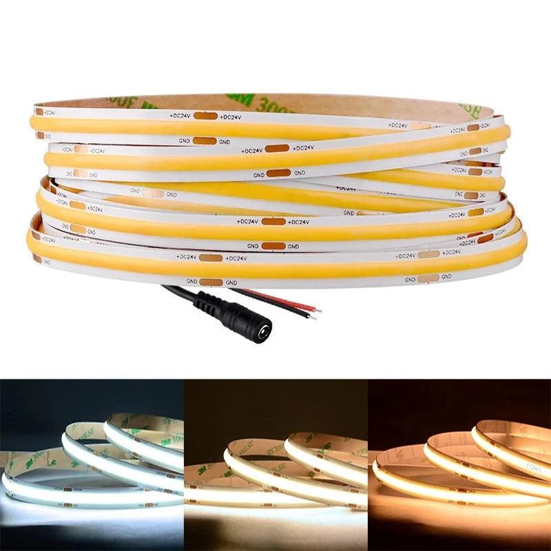 LED Strip COB 320 480 LEDs/m DC12V 24V IP20 5М - LEDOF