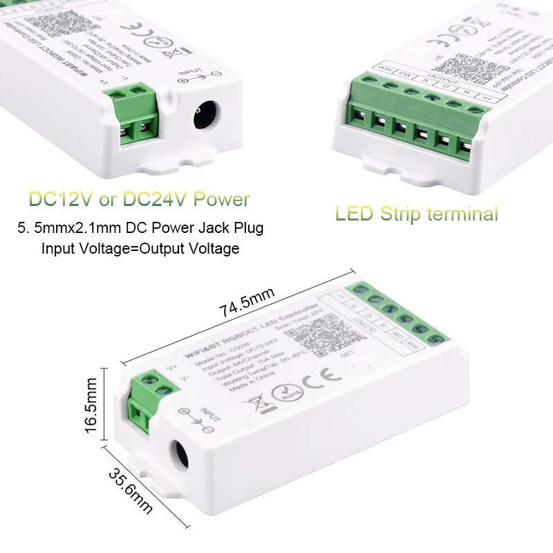 Tuya WiFi Controller Alexa Google RGB RGBW CCT DC12V-24V - LEDOF