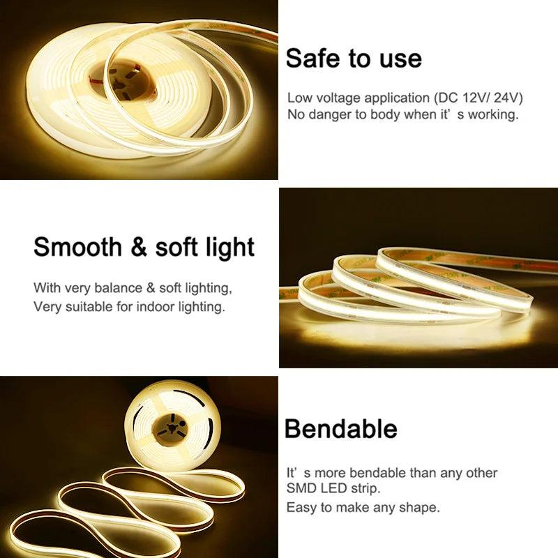 LED Strip COB 480 LEDs/m DC24V IP67 IP20 5М - LEDOF
