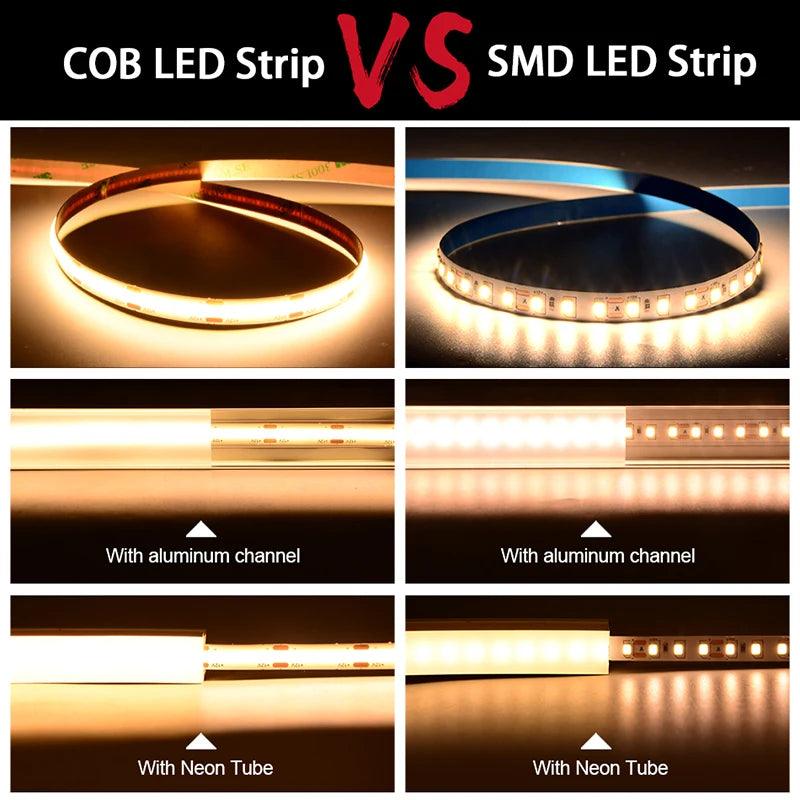 LED Strip COB 320 480 LEDs/m DC12V 24V IP20 5М - LEDOF