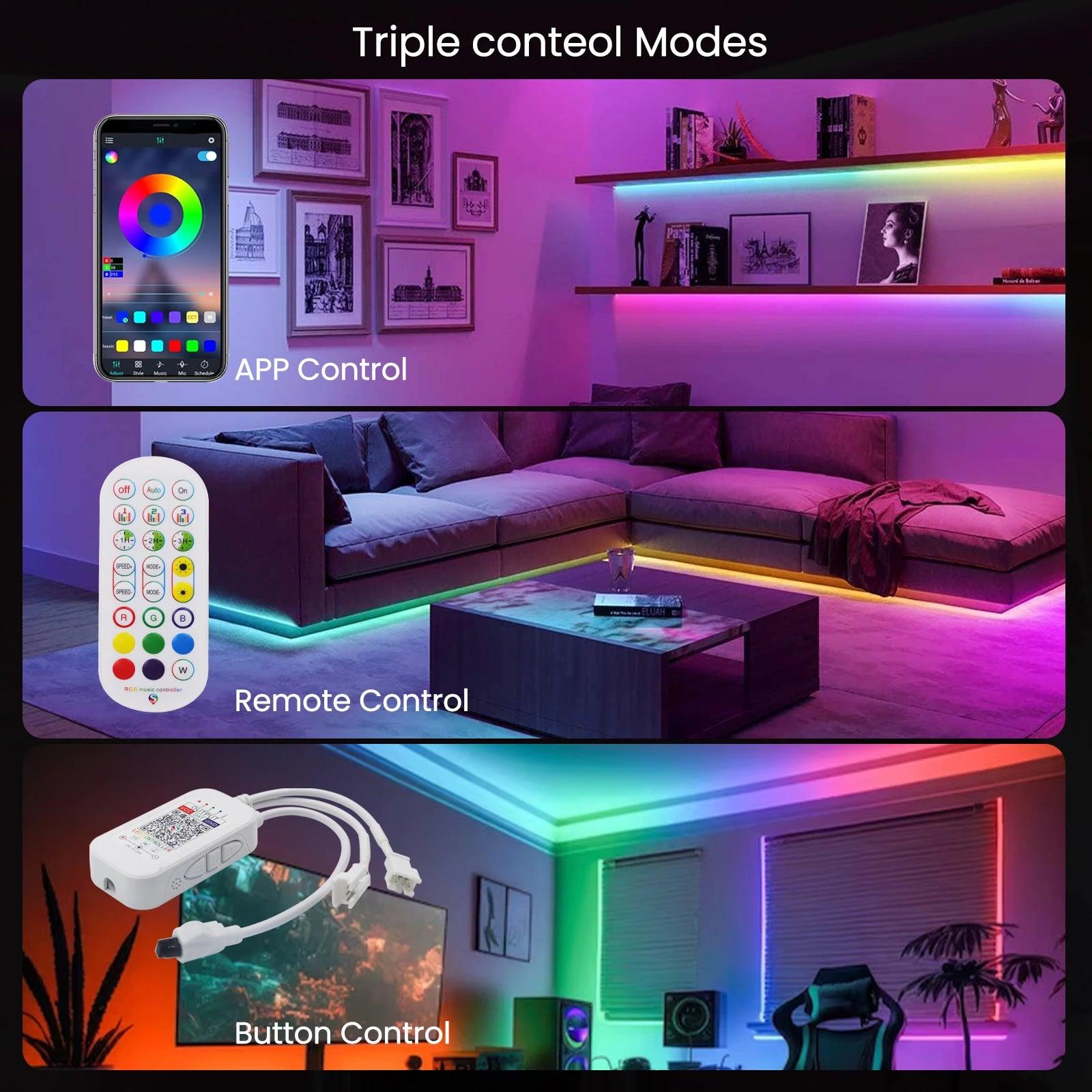 SET LED Neon Strip Lights Round Reticulate WS2812B Addressable - LEDOF