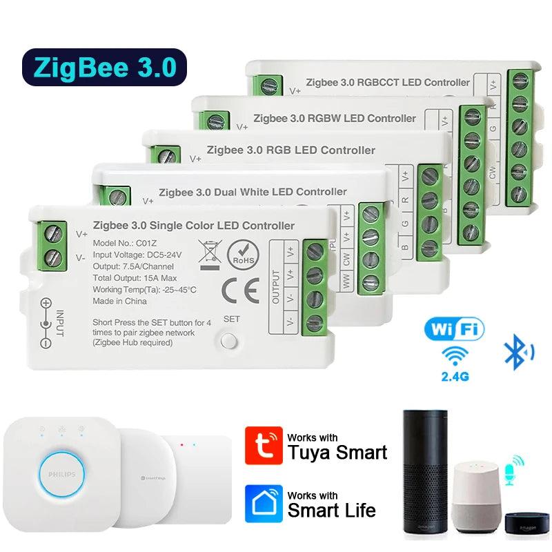 Zigbee 3.0 LED Controller WiFi 2.4GHz CCT RGB RGBW RGBCCT DC5V-24V - LEDOF