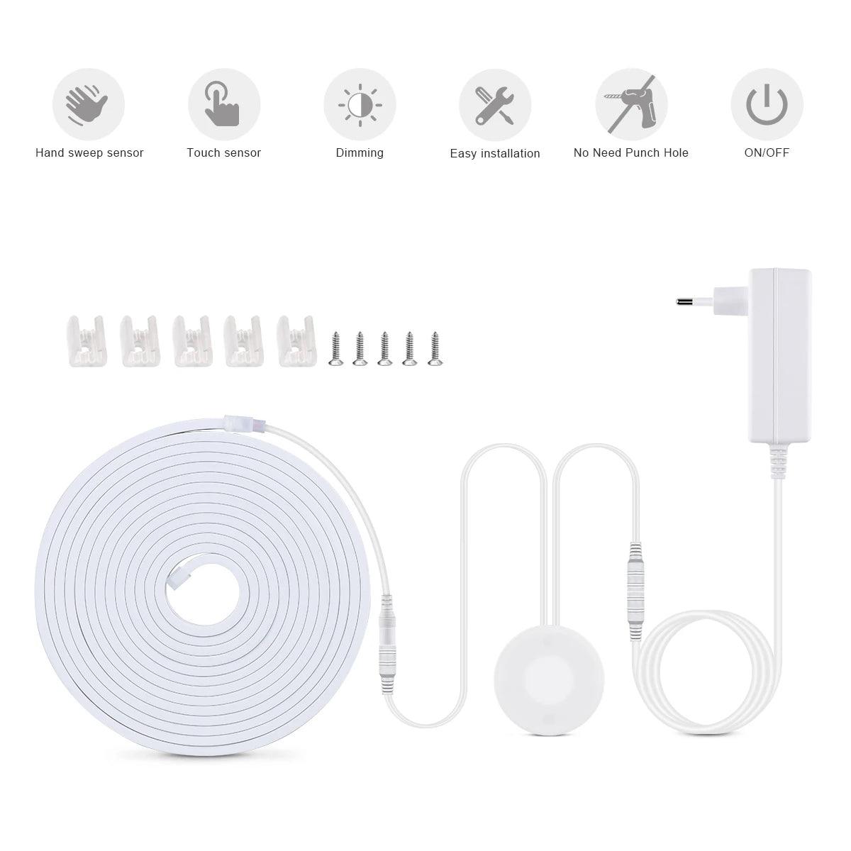 LED Strip COB NEON Touch Sensor 320LEDs/m IP67 SET 5M - LEDOF