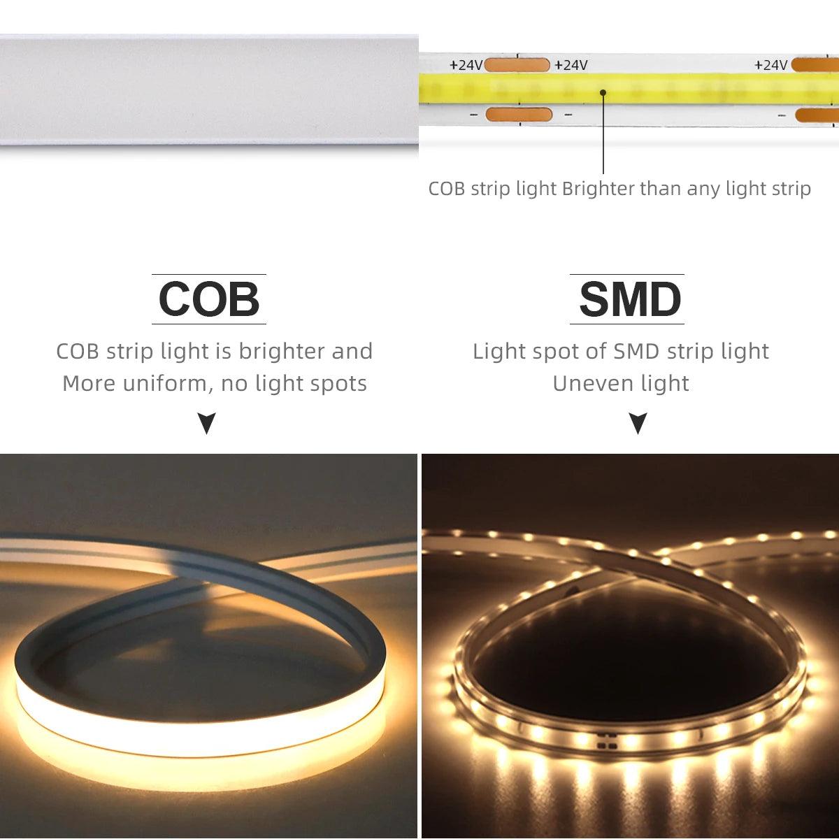 COB LED Strip Neon 320 LEDs/m 24V IP67 WIFI SET - LEDOF