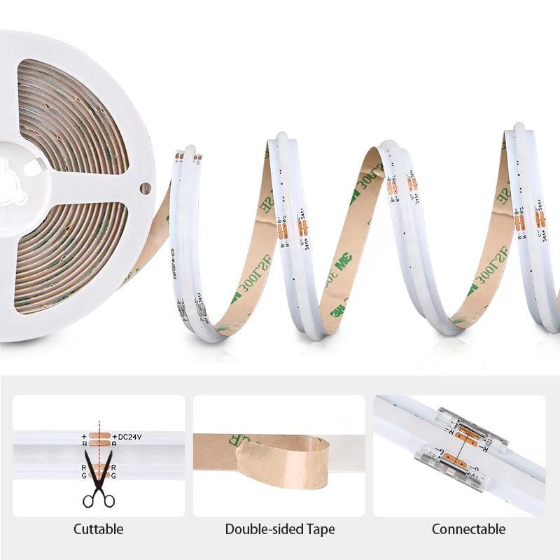 LED Strip COB 576 LEDs/m RGB DC12V 24V IP20 5М - LEDOF