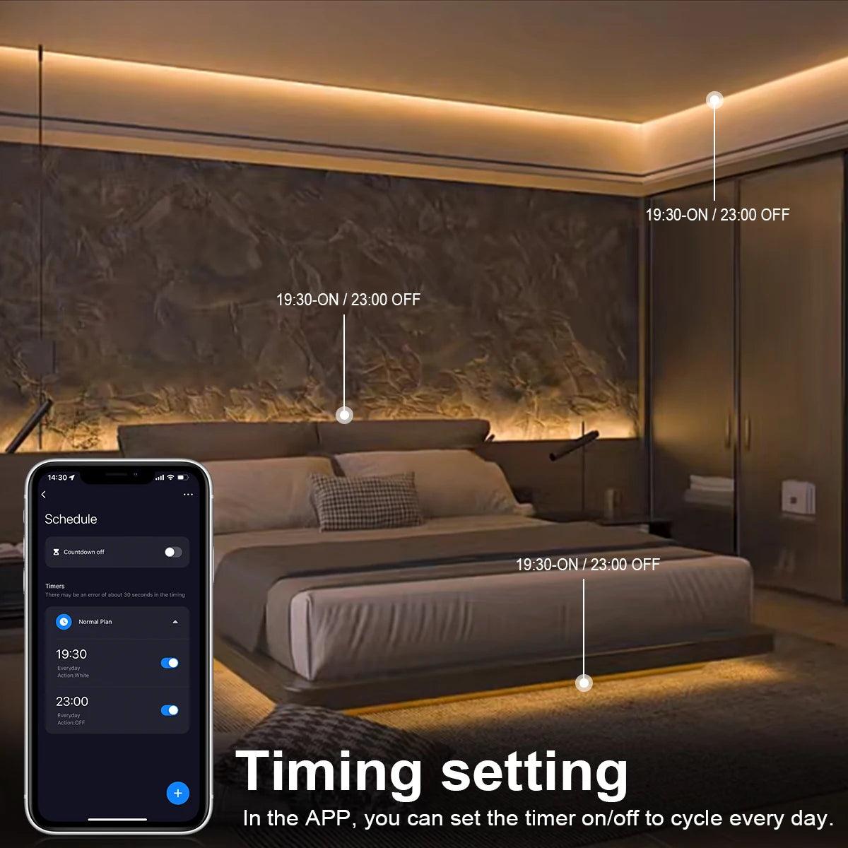 COB LED Strip Neon 320 LEDs/m 24V IP67 WIFI SET - LEDOF