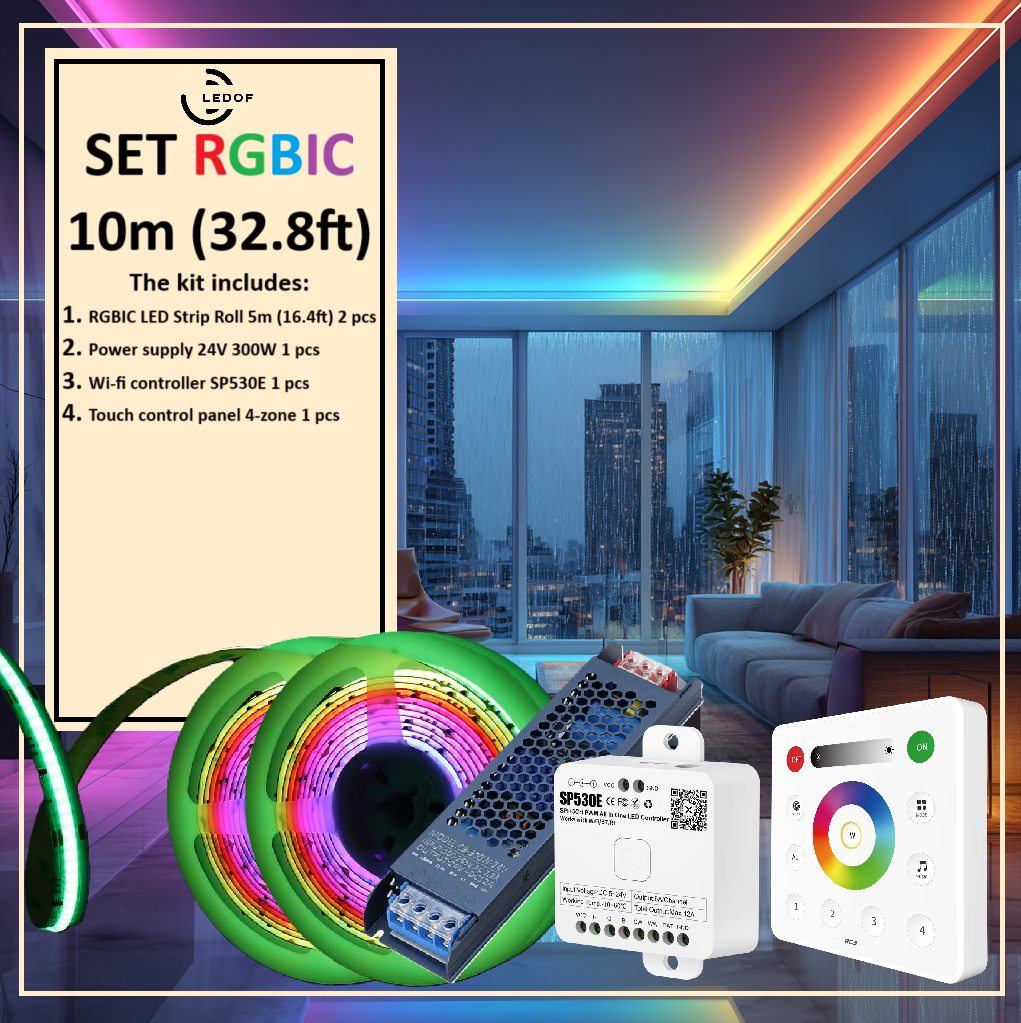 SET Addressable LED strip RGBIC COB