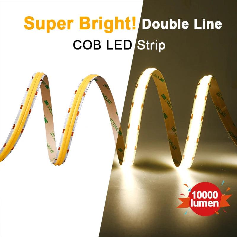 LED Strip COB 2000lm/m Double Row 600LEDs/m DC24V IP20 5М - LEDOF