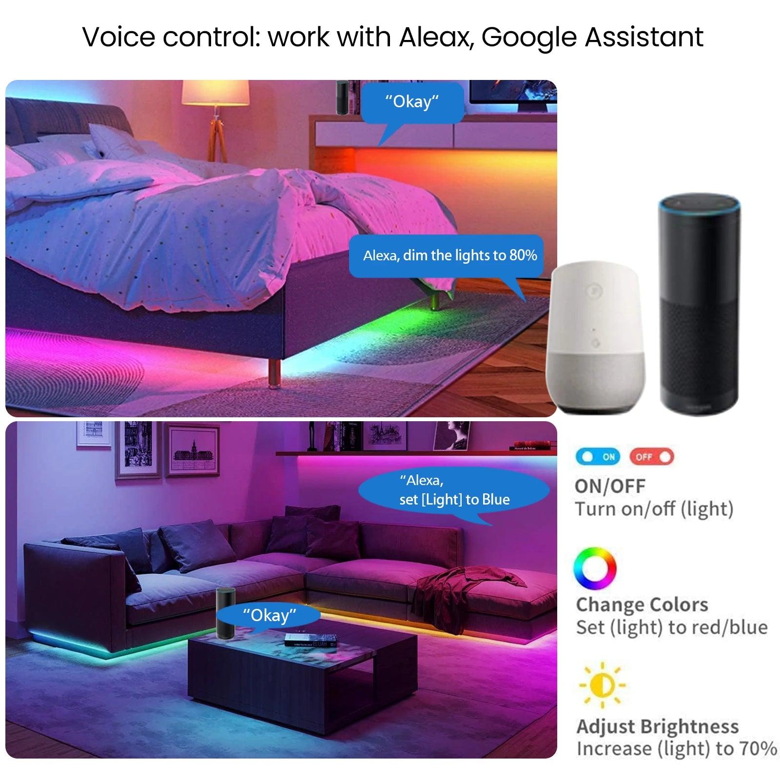 SET LED Neon Strip Lights Round Reticulate WS2812B Addressable - LEDOF